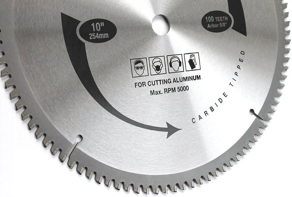 10-Inch 100T Carbide Tooth Saw Blade with 5/8-Inch Arbor E139