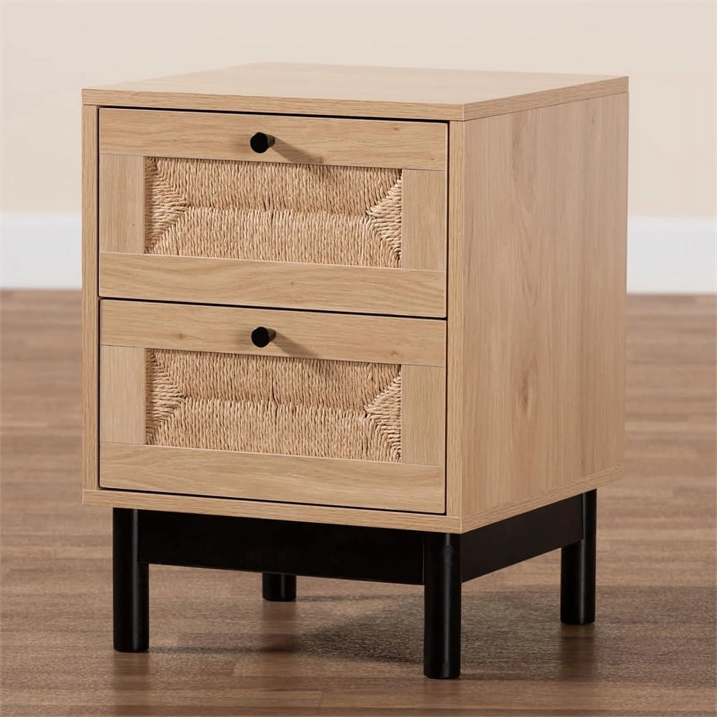 2-Drawer Mid-Century Wood End Table K599