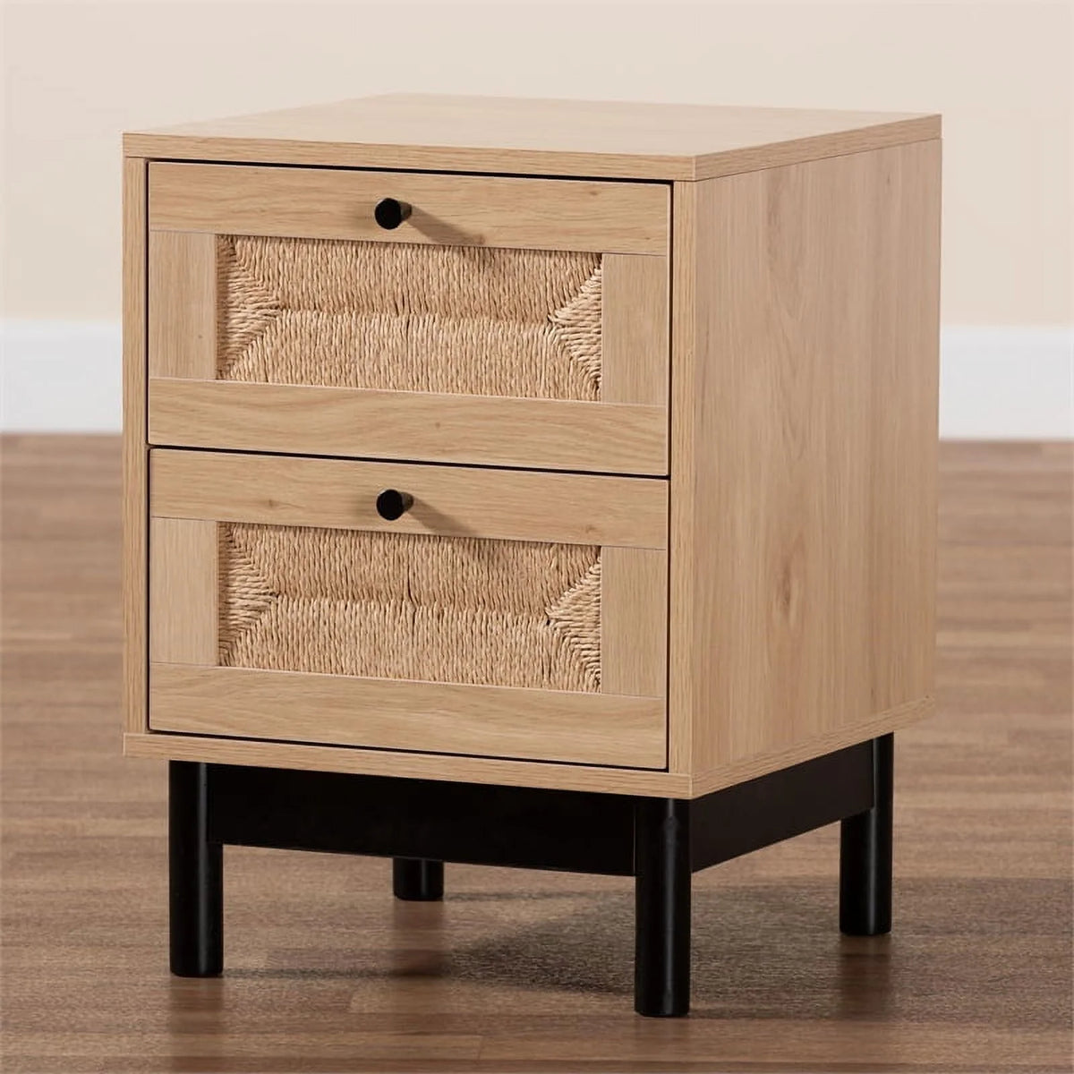 2-Drawer Mid-Century Wood End Table K599