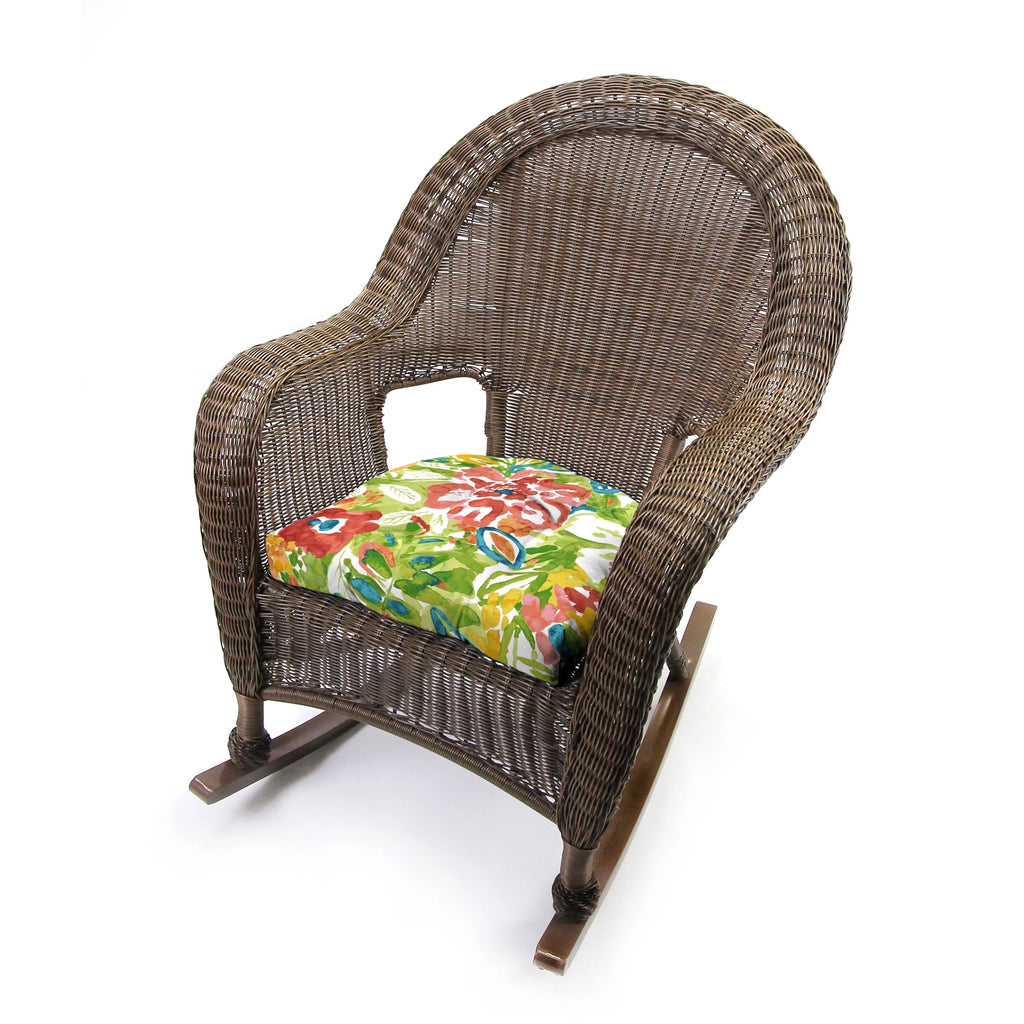 Multicolor Floral Outdoor Cushion Set with 2 Chair Cushions and 1 Bench Cushion F482830