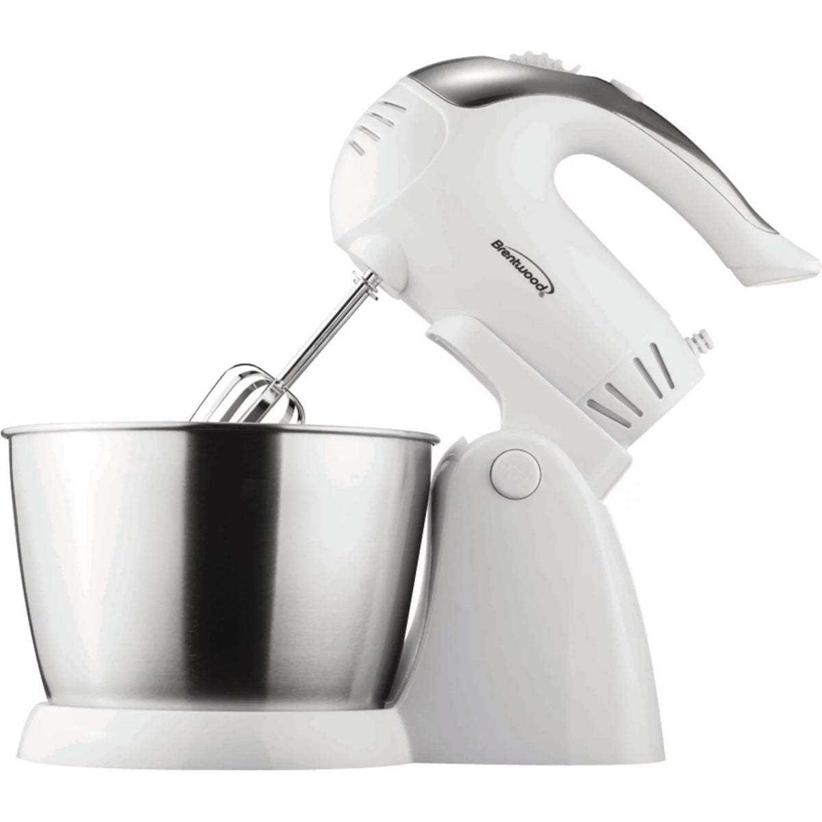 5 Speed Stand Mixer with Stainless Steel Bowl in White F66985