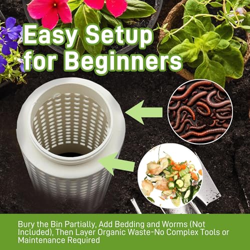 2-Pack White PVC Worm Compost Bin P938721
