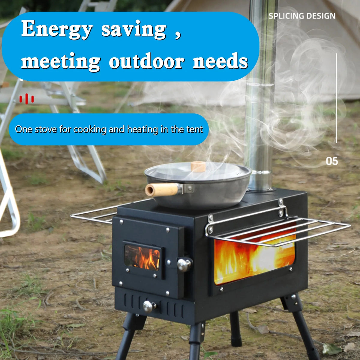 Outdoor Wood Burning Stove with Pipe W4815