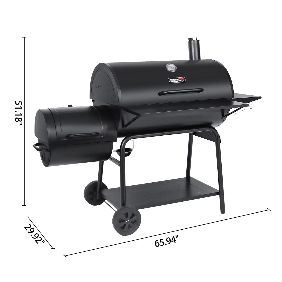 36 Charcoal Barrel Grill with Offset Smoker I3032