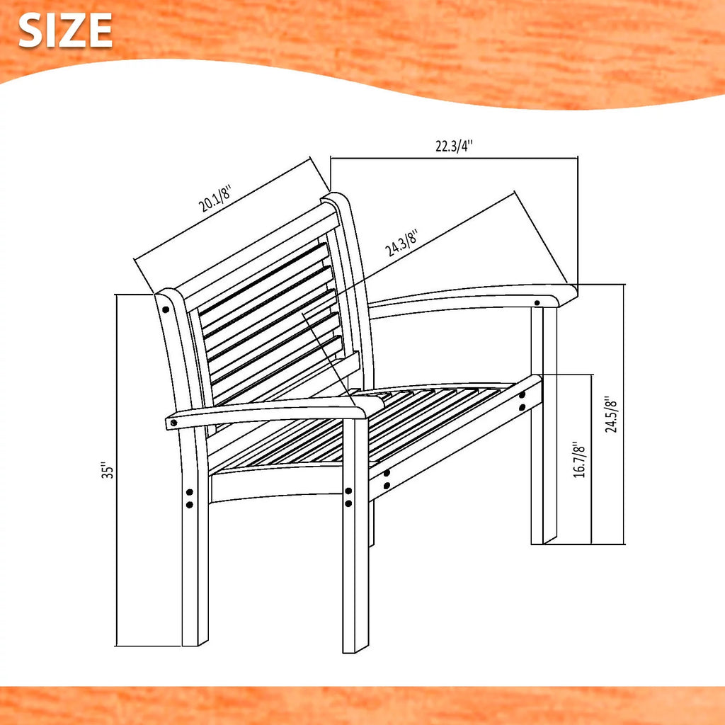 7-Piece Rectangular Eucalyptus Wood Patio Dining Set U6701