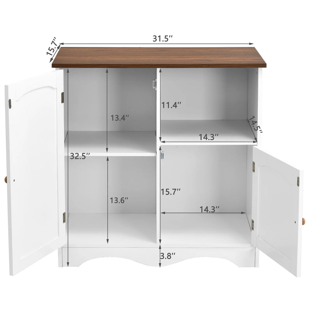 Kitchen Storage Cabinet Sideboard Buffet Cupboard with 2 Doors and Open Shelf Q773