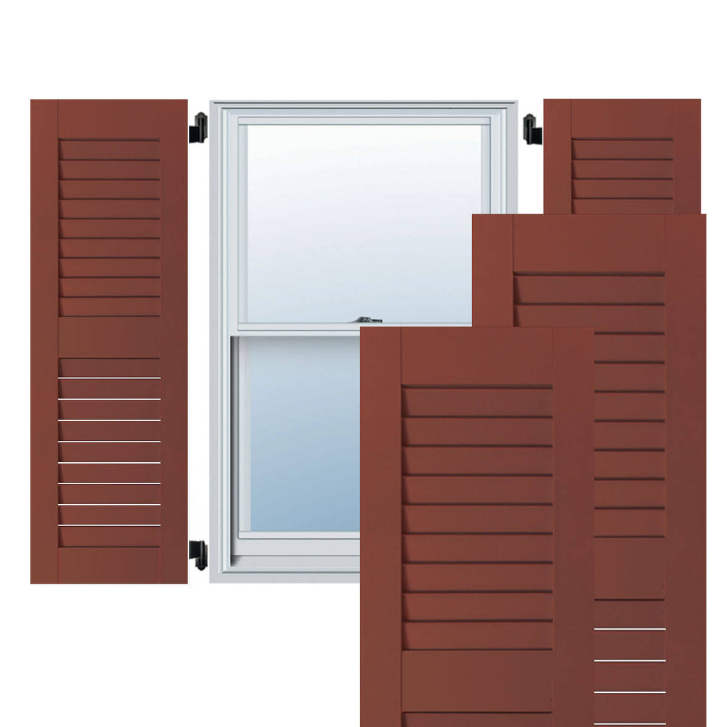 15 in. x 33 in. Exterior Real Wood Western Red Cedar Open Louvered Shutters Pair D74244