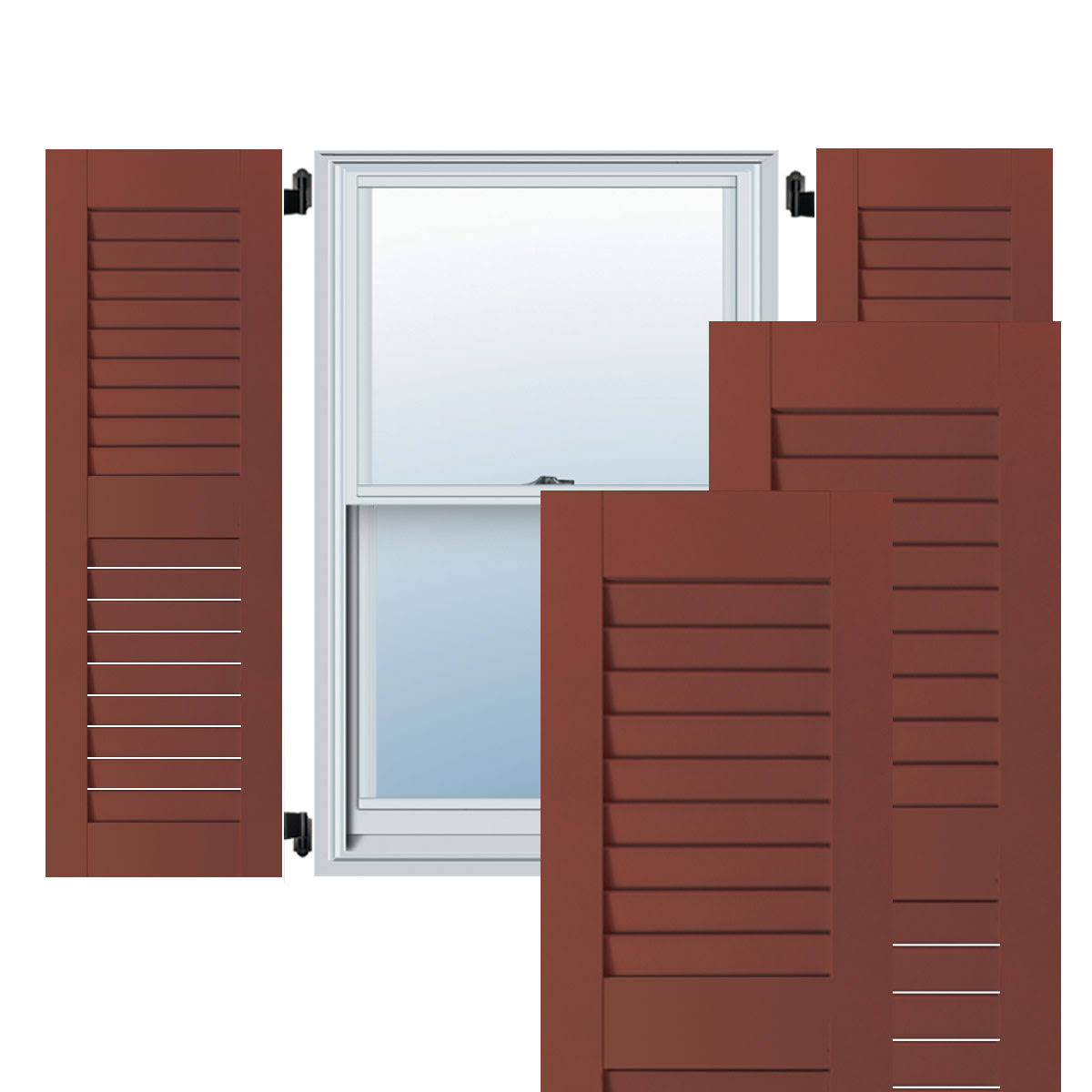 15 in. x 33 in. Exterior Real Wood Western Red Cedar Open Louvered Shutters Pair D74244