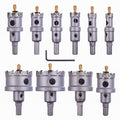 10 Pcs Tungsten Carbide Tipped Hole Saw Kit with Titanium-Plated Pilot Drills Q890331