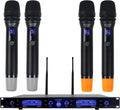 4 Adjustable Channel UHF Wireless Microphone System with 4 Metal Handheld Mics D363
