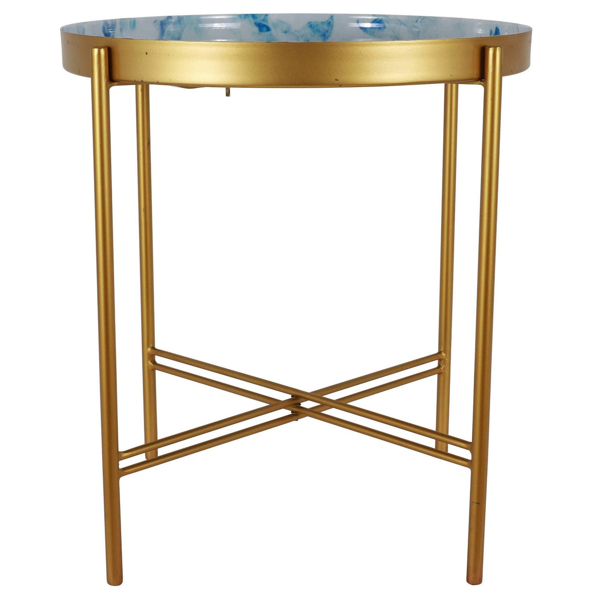 Gold Folding Accent Table Y213622