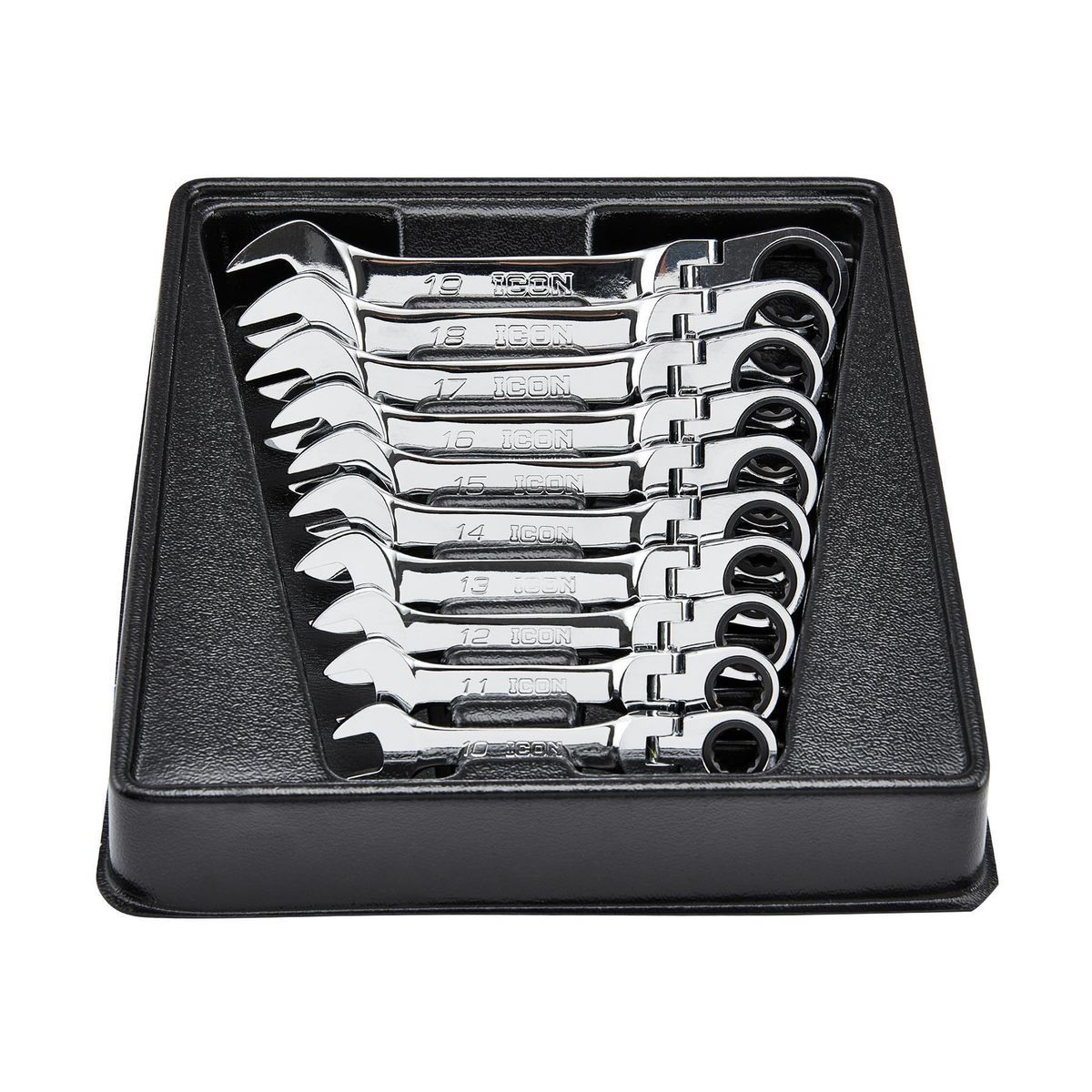 Metric Ratcheting Combination Wrench Set, 10-Piece H516478