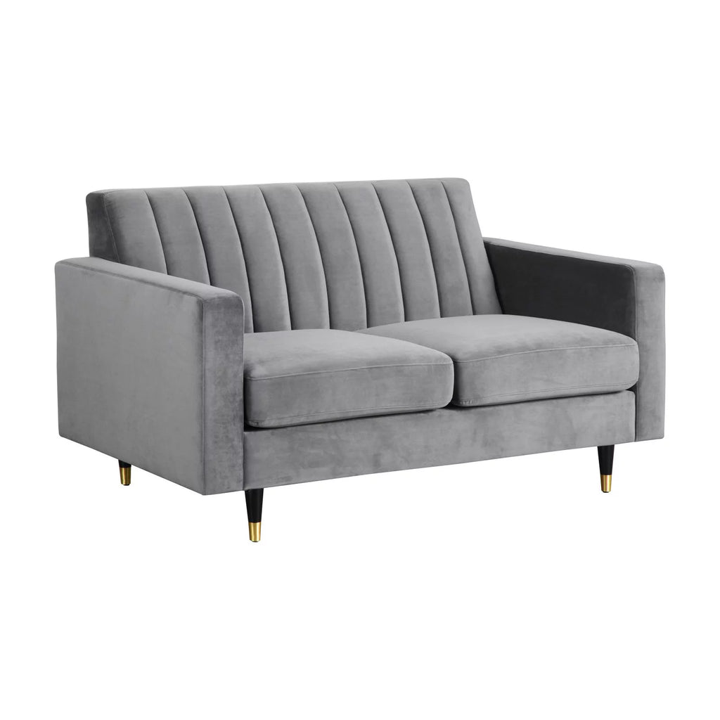 Gray Velvet Loveseat W60274