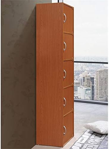 5 Shelf 5 Door Bookcase in Cherry Y6463