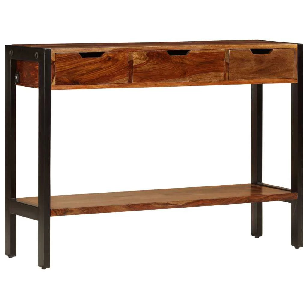 Solid Sheesham Wood Sideboard with 3 Drawers B4317