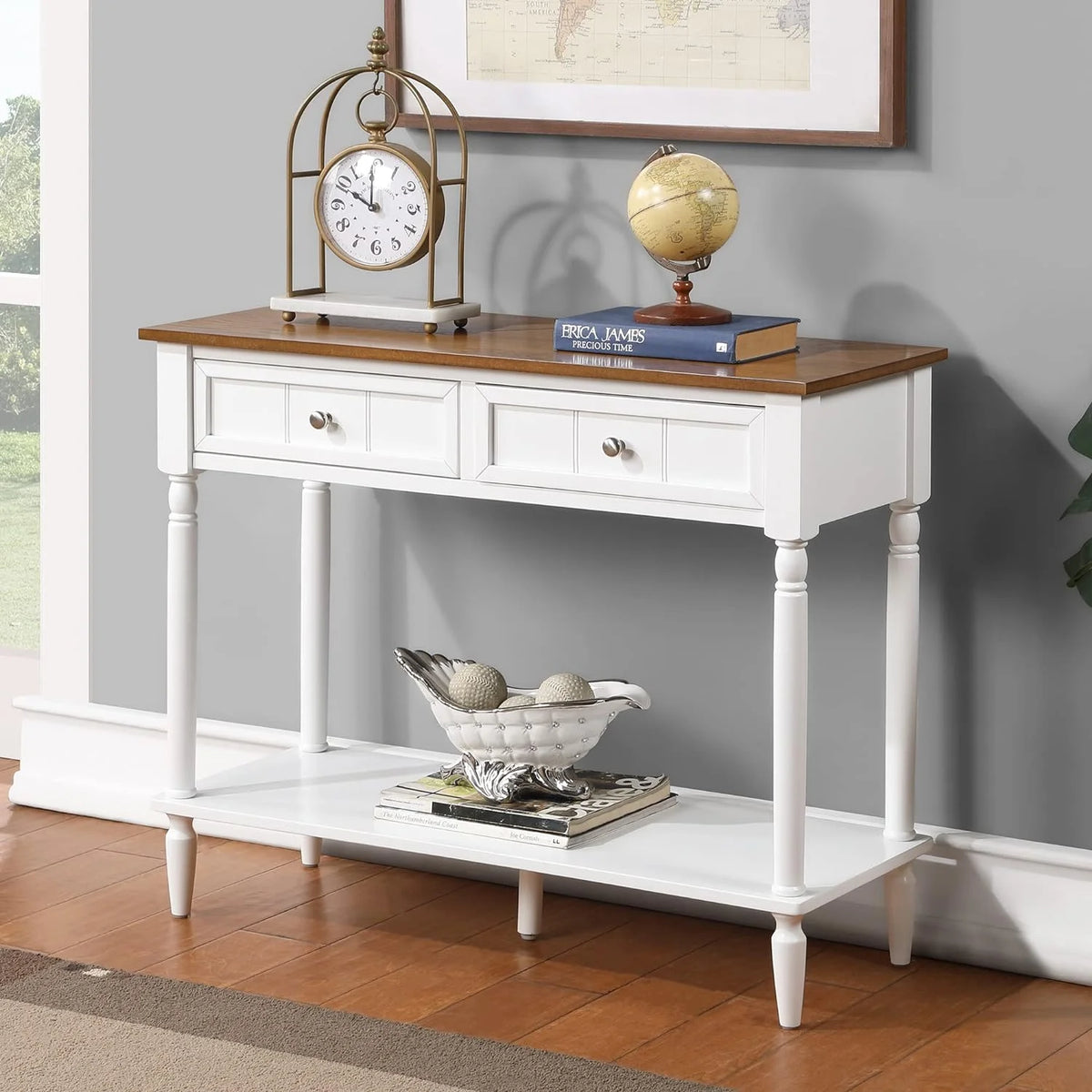 2 Drawer Hall Table with Shelf T765