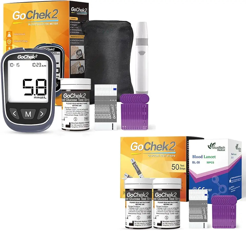 Glucose Monitor 10 Kit & 50 Count Test Strips & Lancets D54663