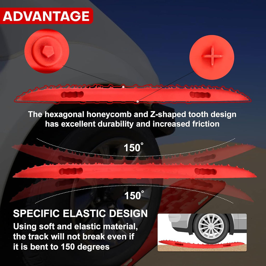 Recovery Traction Tracks 2 Piece Red Q768