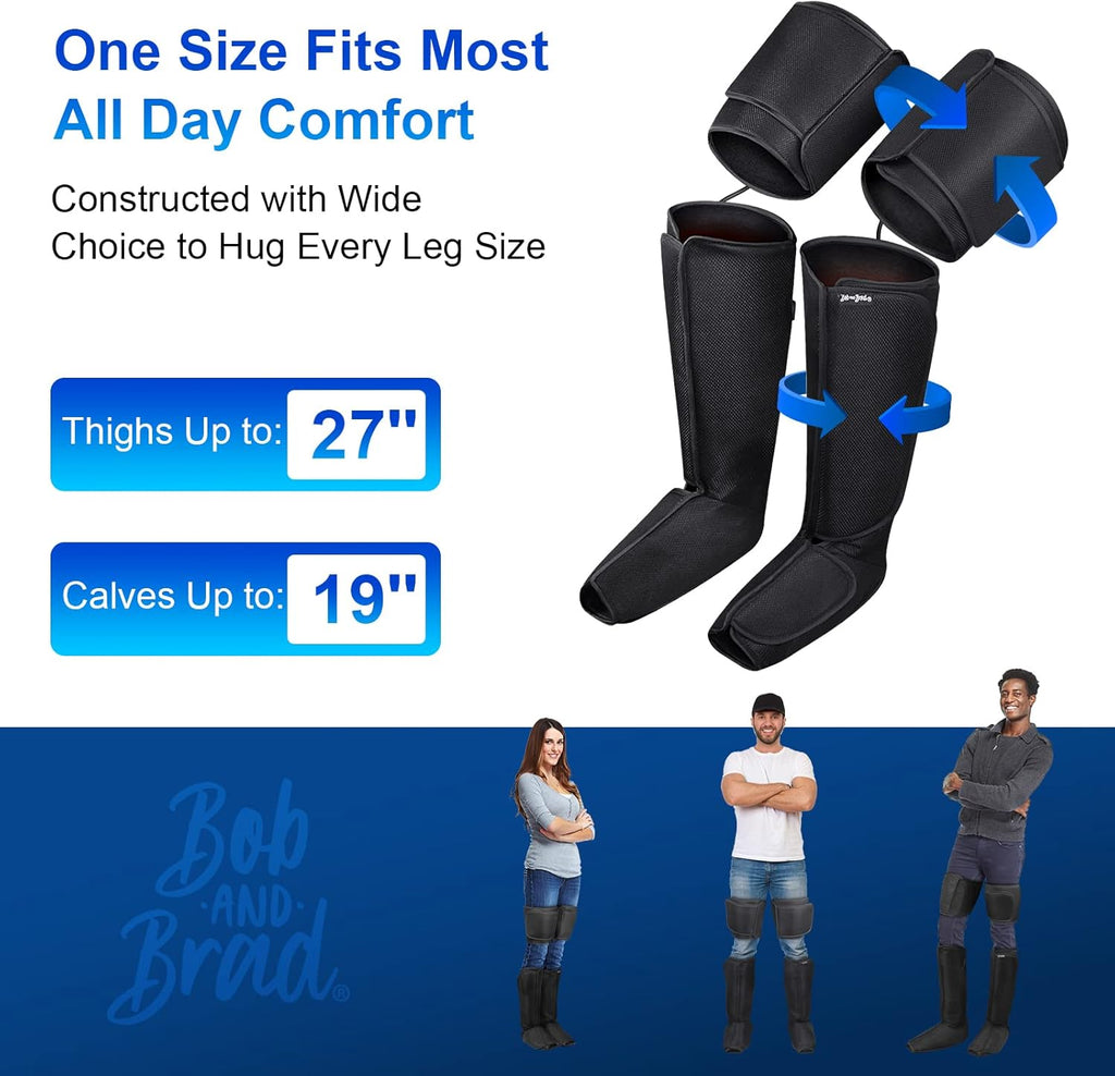 Air Compression Leg Massager with Heat, Adjustable Foot Calf Massage with Handheld Controller, 4 Modes 4 Intensities 2 Heat F73078