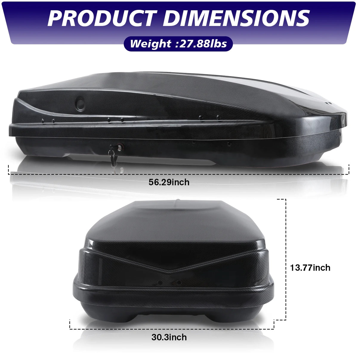 Carbon Fiber Rooftop Cargo Box Luggage Carrier B222