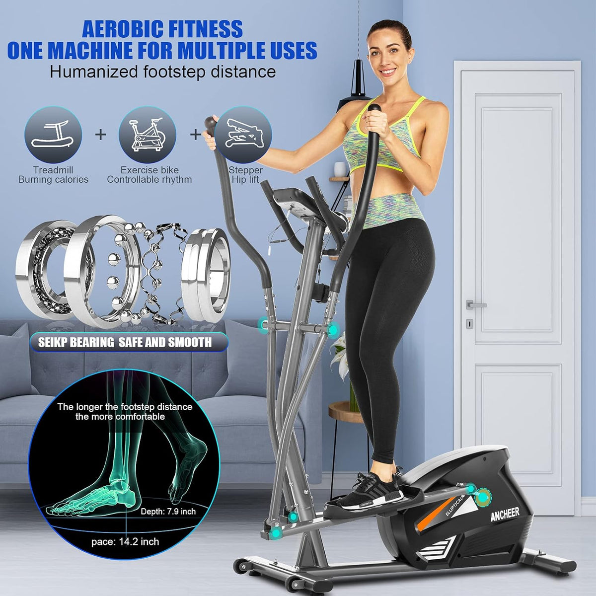 Elliptical Machine with LCD Monitor Y333842
