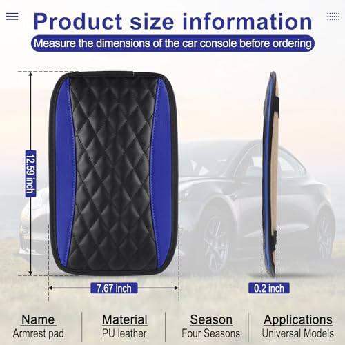 Black PU Leather Car Armrest Cover C225384