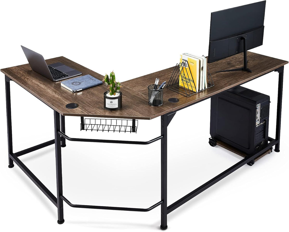 L Shaped Computer Desk with Cable Management I336