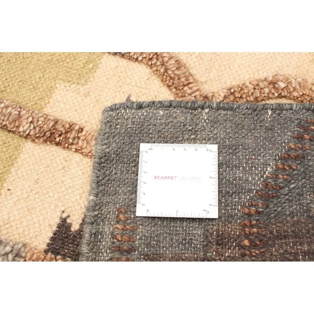 Ivory Wool Kilim Rug Q336029