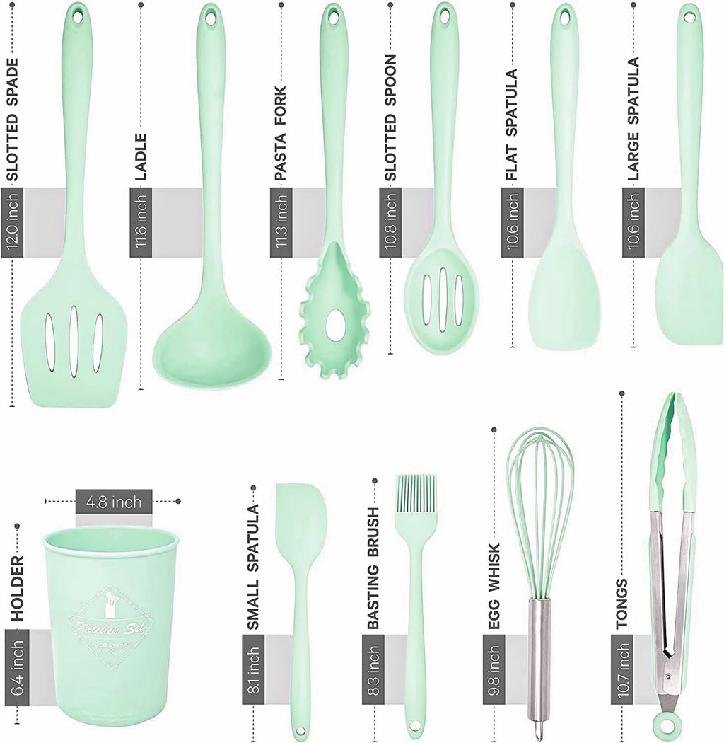12 Pieces Silicone Kitchen Utensils Set with Holder L30462