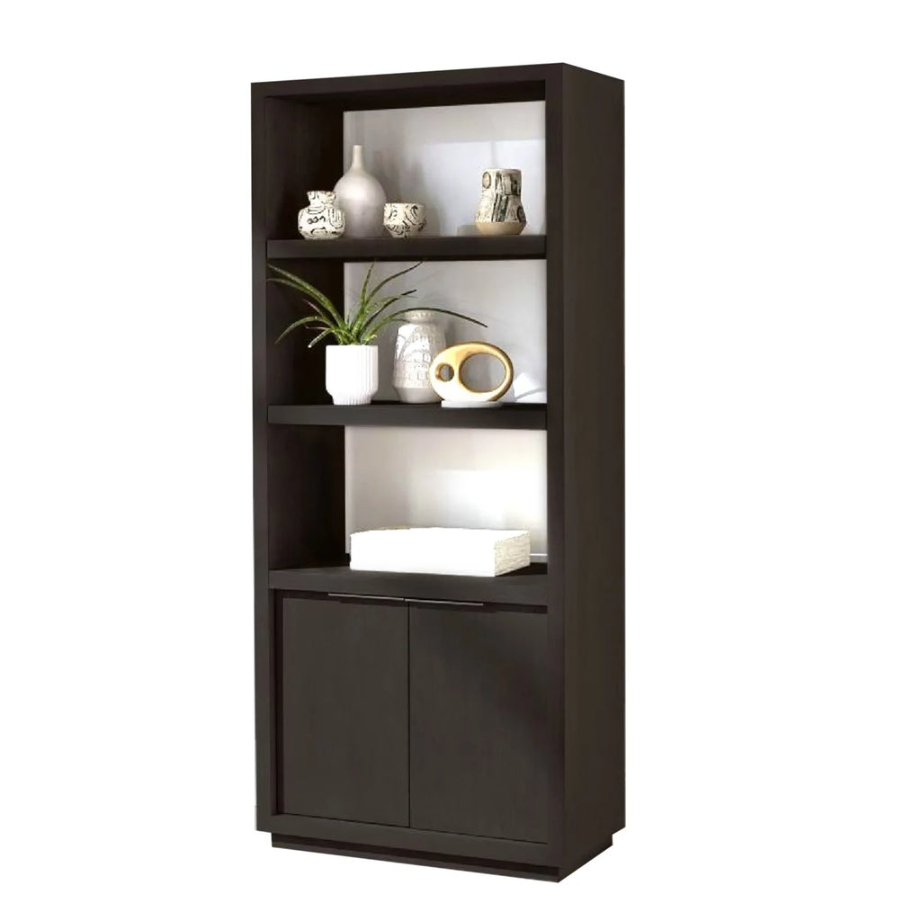 74 Inch Solid Wood Bookshelf with 2 Cabinets F876830