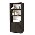 74 Inch Solid Wood Bookshelf with 2 Cabinets F876830