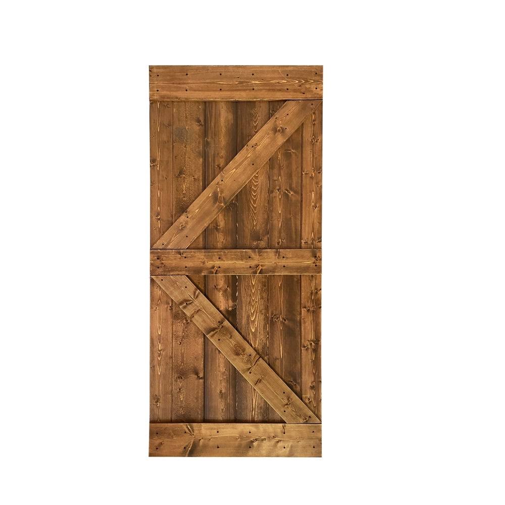 Carbon Gray Solid Pine Wood Interior Sliding Barn Door W9591