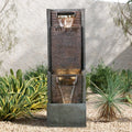 39.3” H Modern Floor-Standing Waterfall Fountain with Led Lights Q3310