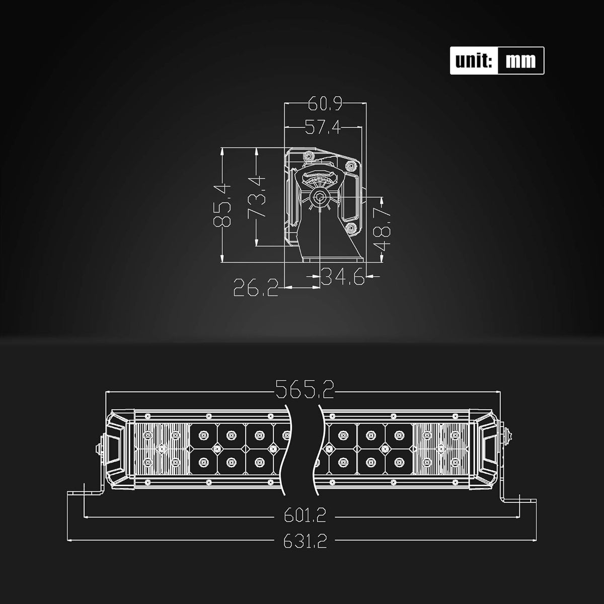 22 Inch 200W Double Row LED Light Bar Pack of 2 S825