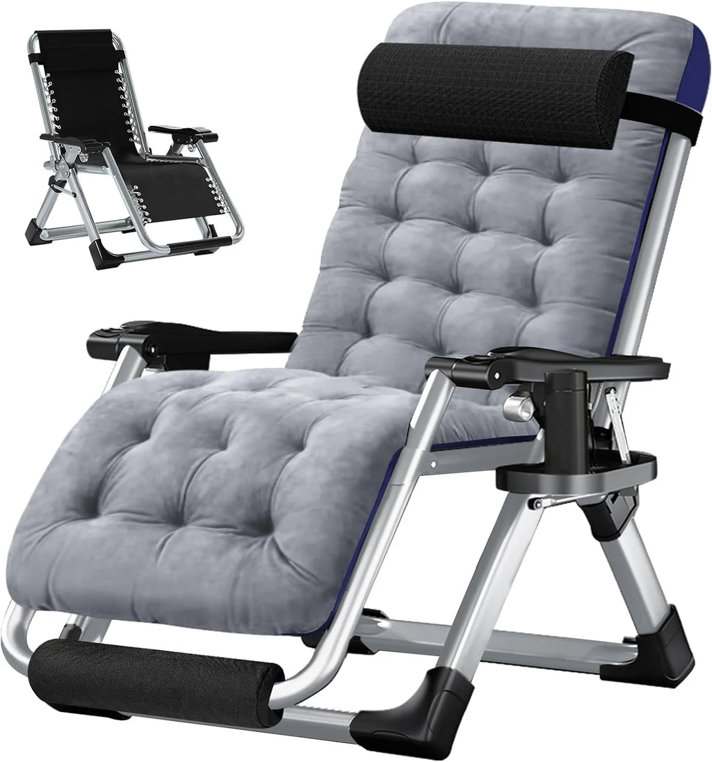 XL Zero Gravity Folding Reclining Lounge Chair with Cushion & Tray X284
