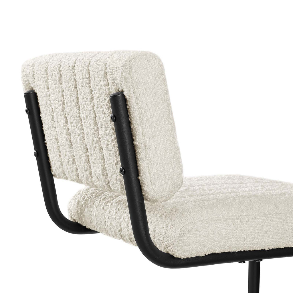 Black Ivory Boucle Counter Stools Set of 2 K1623