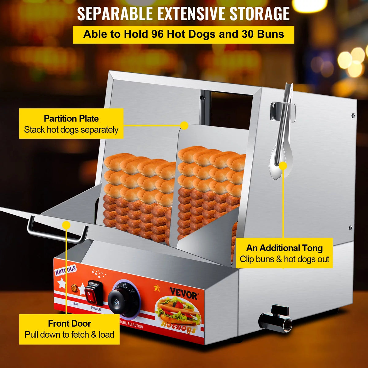 36L Stainless Steel Hot Dog Steamer O43049