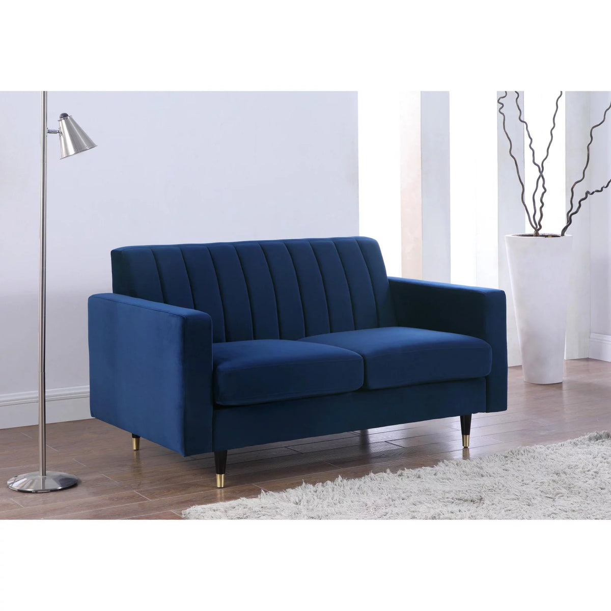 Gray Velvet Loveseat W60274