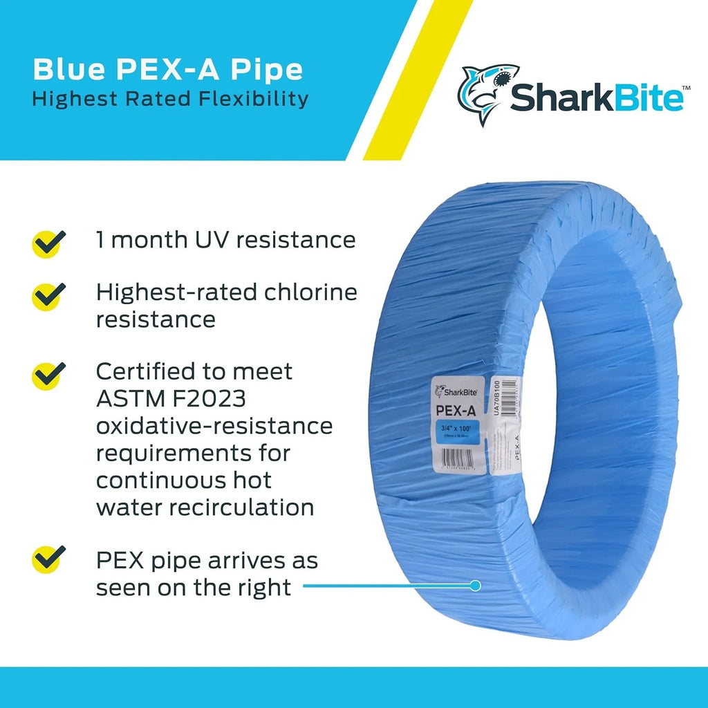 3/4 Inch x 100 Feet Blue PEX-A Flexible Water Tubing K502