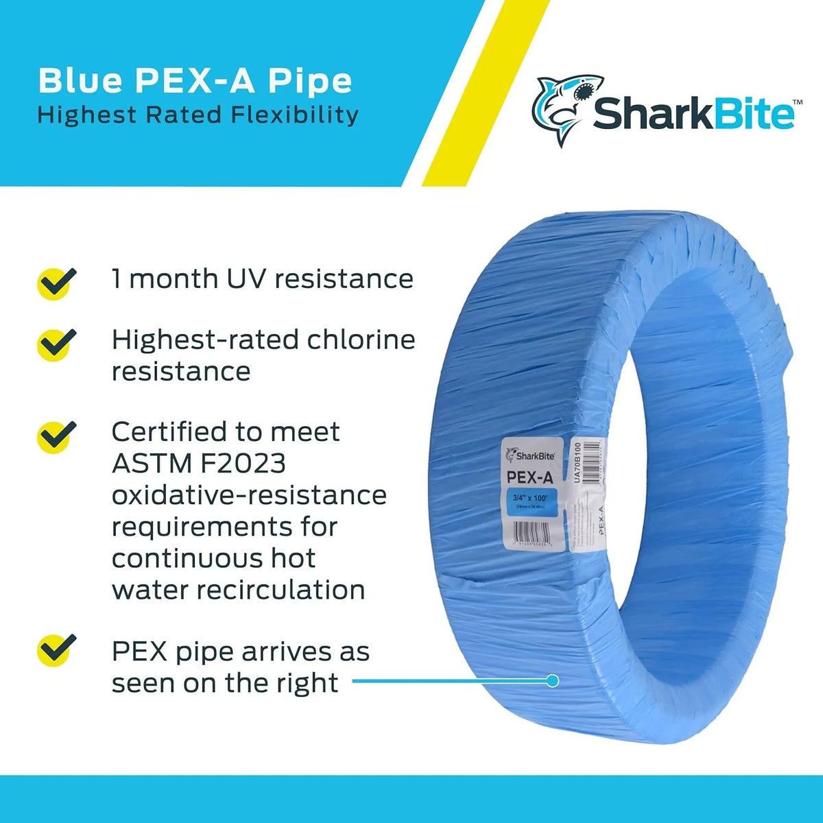 3/4 Inch x 100 Feet Blue PEX-A Flexible Water Tubing K502