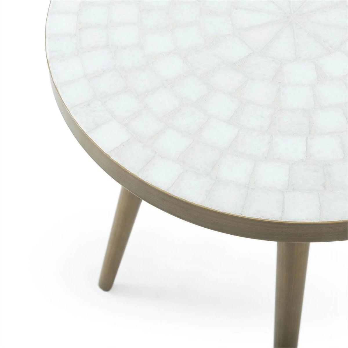 White Marble Round End Table R3458