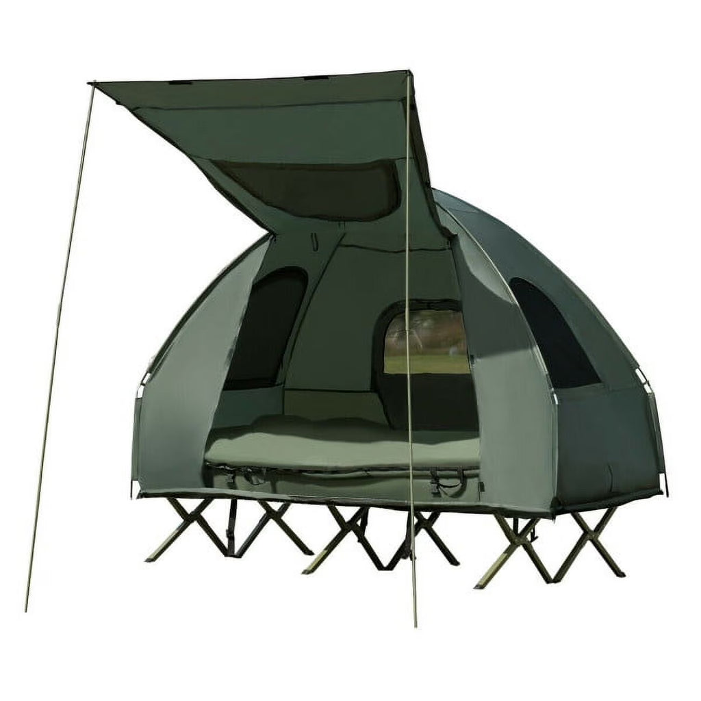 2-Person Foldable Camping Tent Cot with Air Mattress and Sleeping Bag H2817