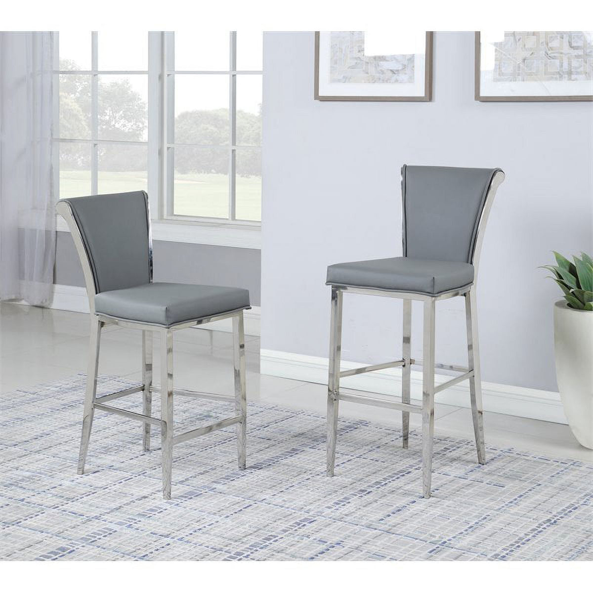 Gray Metal Counter Stool M79039