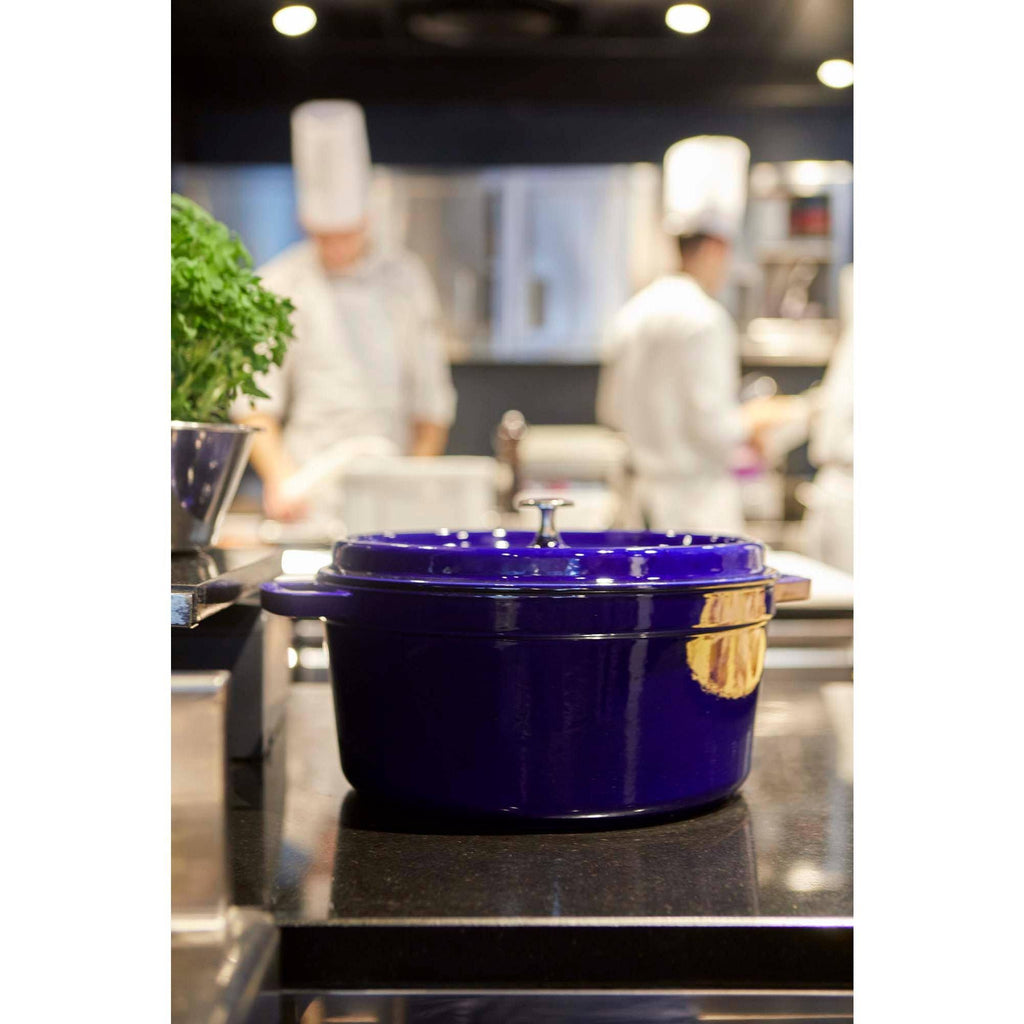 Cast Iron 13.25-qt Round Cocotte Dark Blue O3235