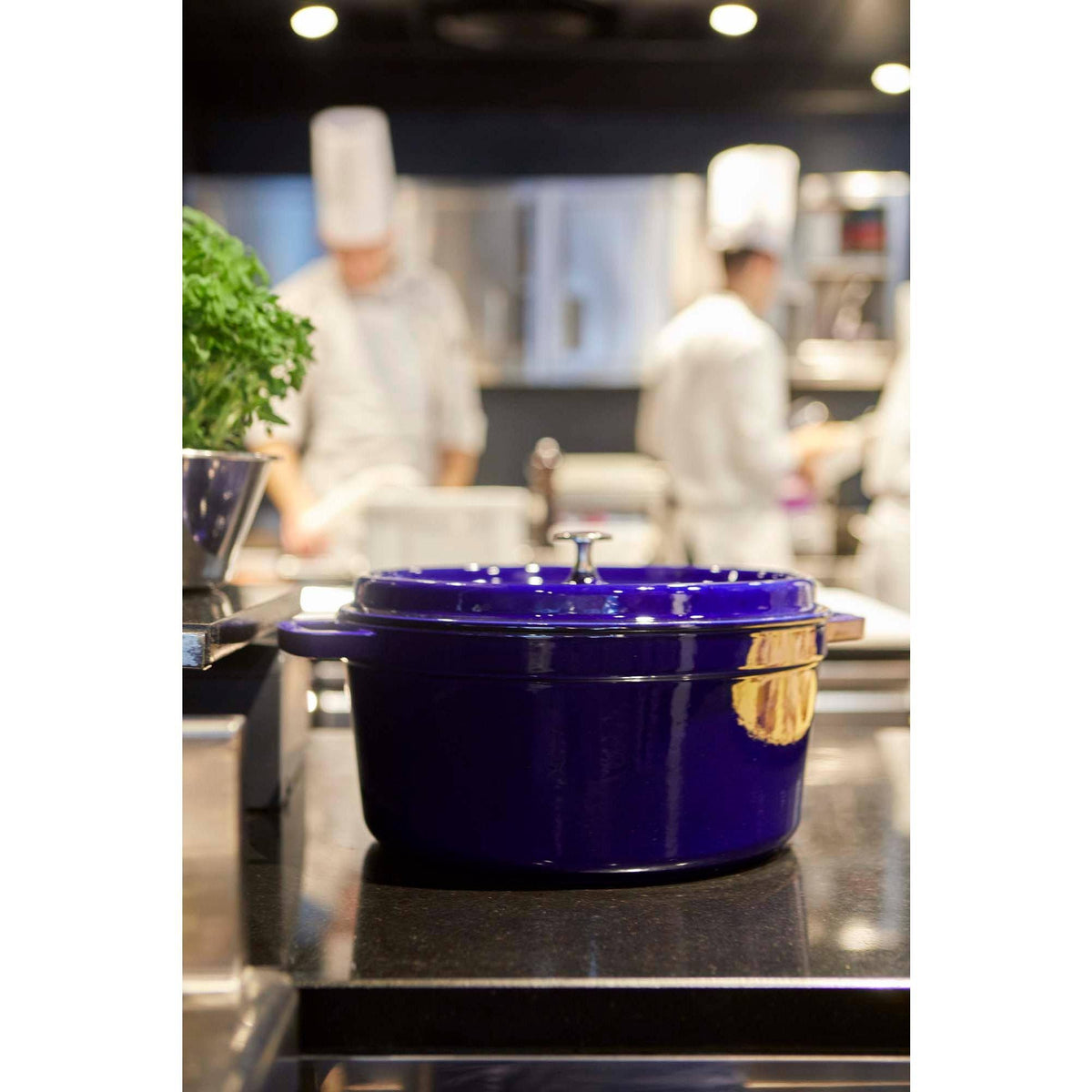 Cast Iron 13.25-qt Round Cocotte Dark Blue O3235