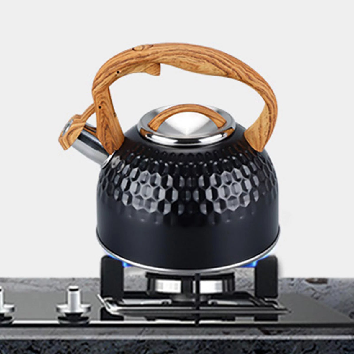 Black Stainless Steel Whistling Tea Pot U147