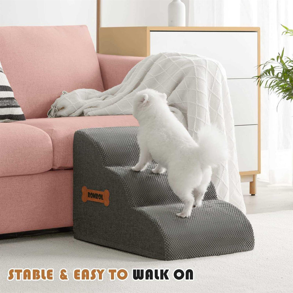 Extra Wide Dog Stairs with Non-Slip Waterproof Fabric Cover Y543