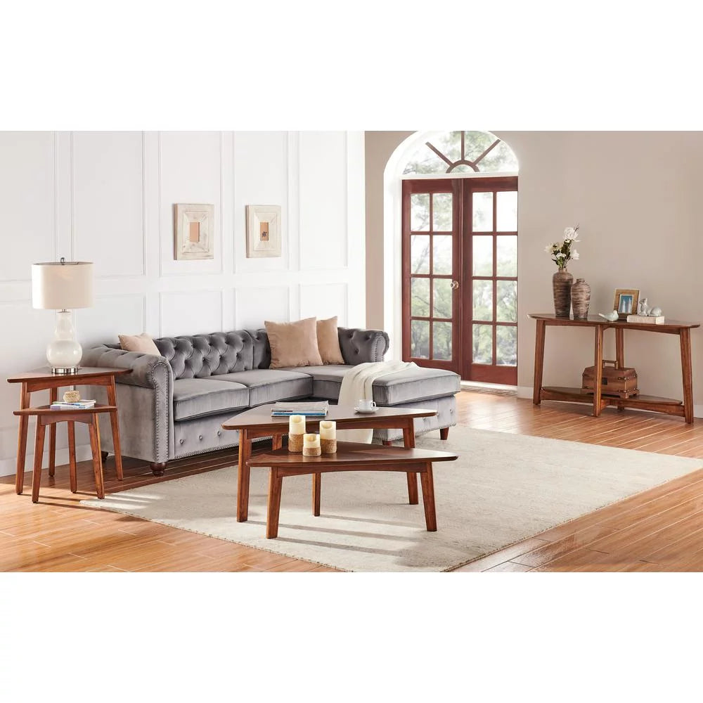 60"L Wood Console Table, Warm Chestnut Z48963