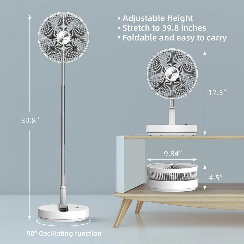 Foldable Portable Adjustable Oscillating Standing Fan W217