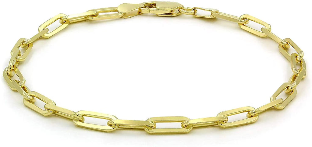 925 Sterling Silver Yellow Gold Plated Cable Link Necklace Z63092